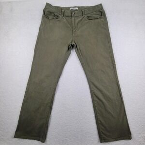 Fidelity Pants Mens 38 Green Havana Twill Straight Leg Stretch‎ Casual Made USA
